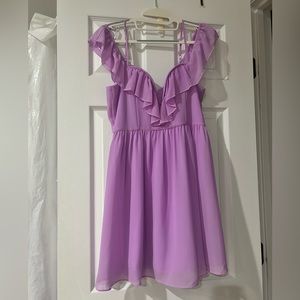 NWT Apricot Lane Purple Off the Shoulder Dress Size S
